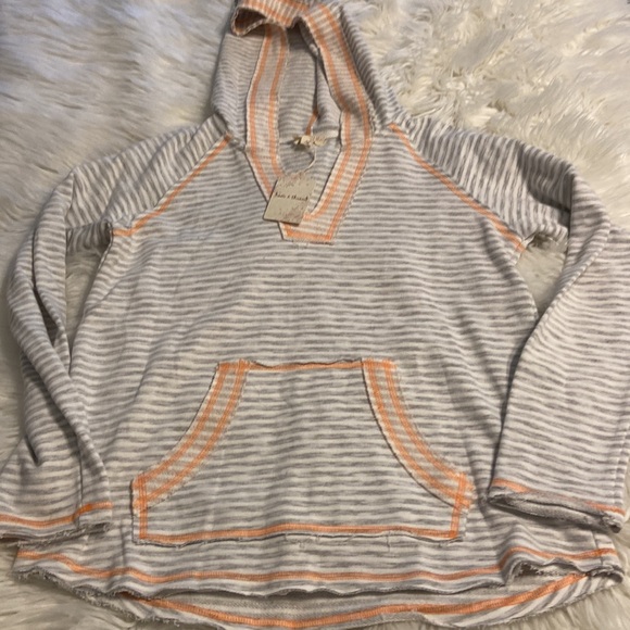 Hem & Thread Anthology Hoodie type too long sleeves silver  and orange see photo - Picture 9 of 12